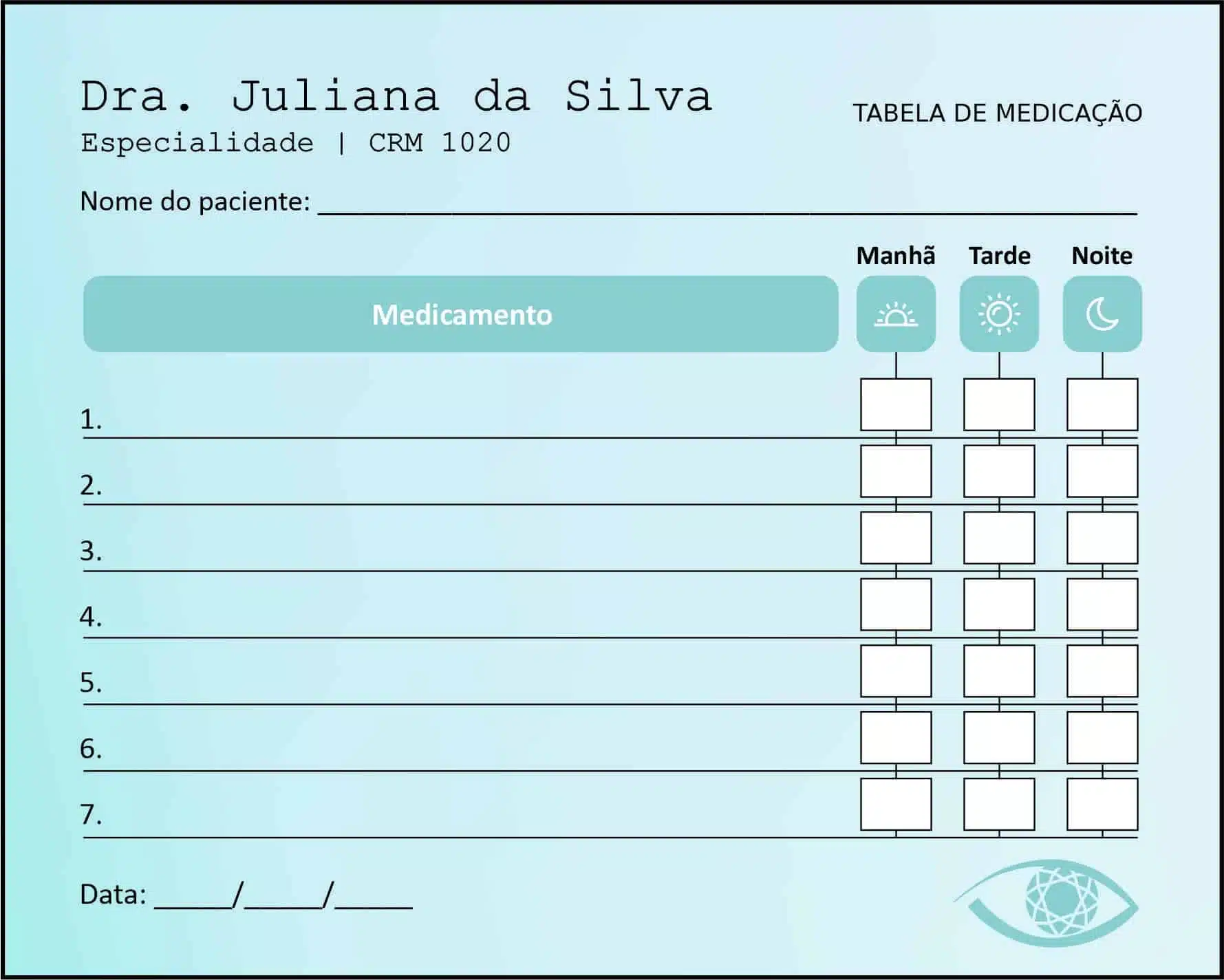 Tabela de Medicação Oftalmologia Kiruna