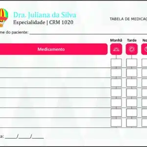 Tabela de Medicação Pediatra Estetino