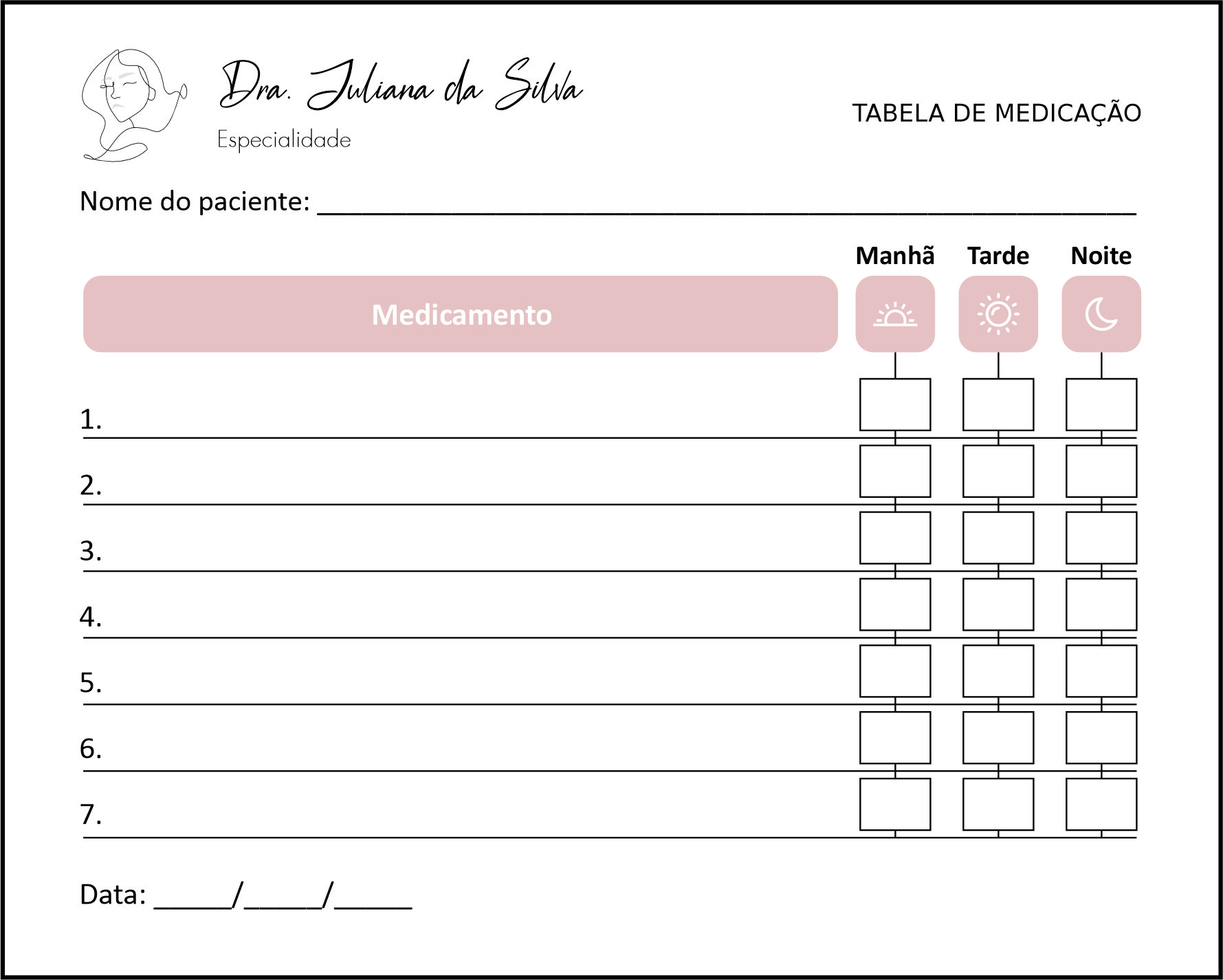 Tabela de Medicação Dermatologista Derby