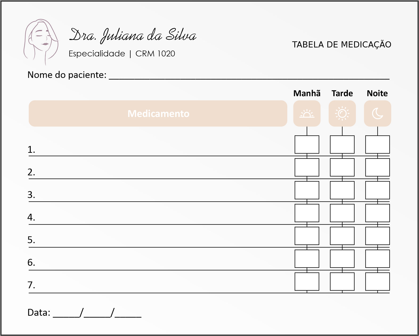 Tabela de Medicação Dermatologista Leeds