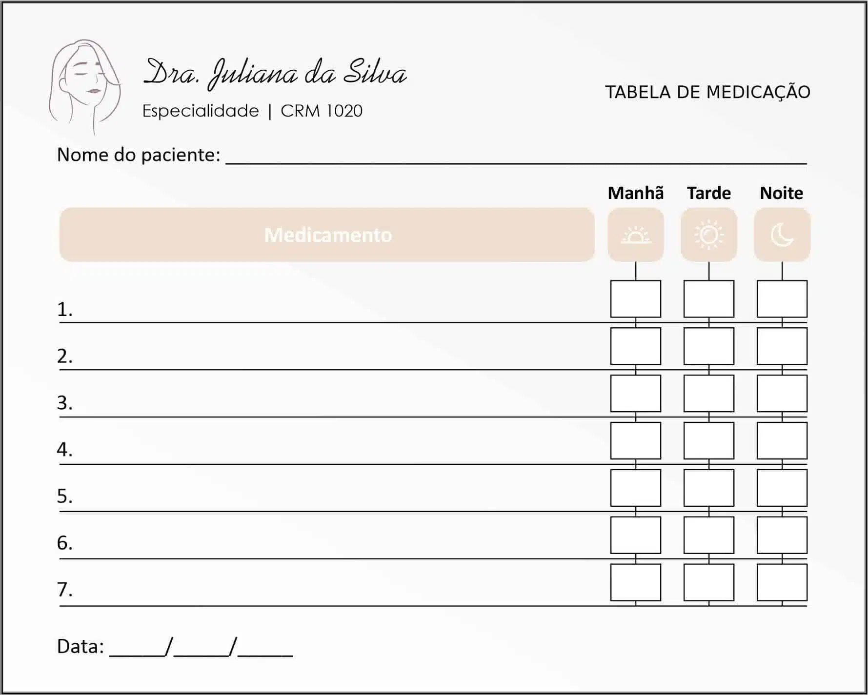 Tabela de Medicação Dermatologista Leeds