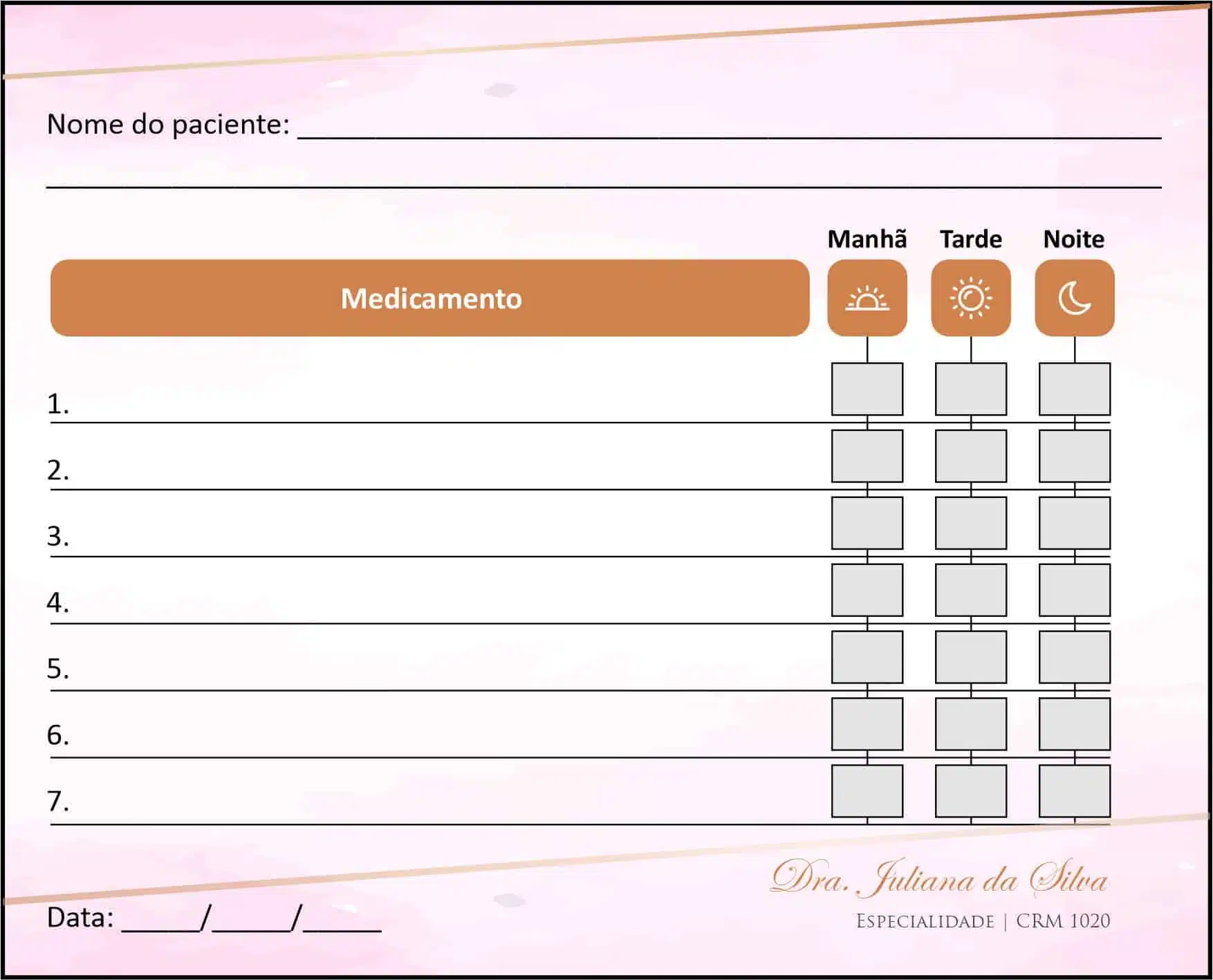 Tabela de Medicação Dermatologista Cambridge