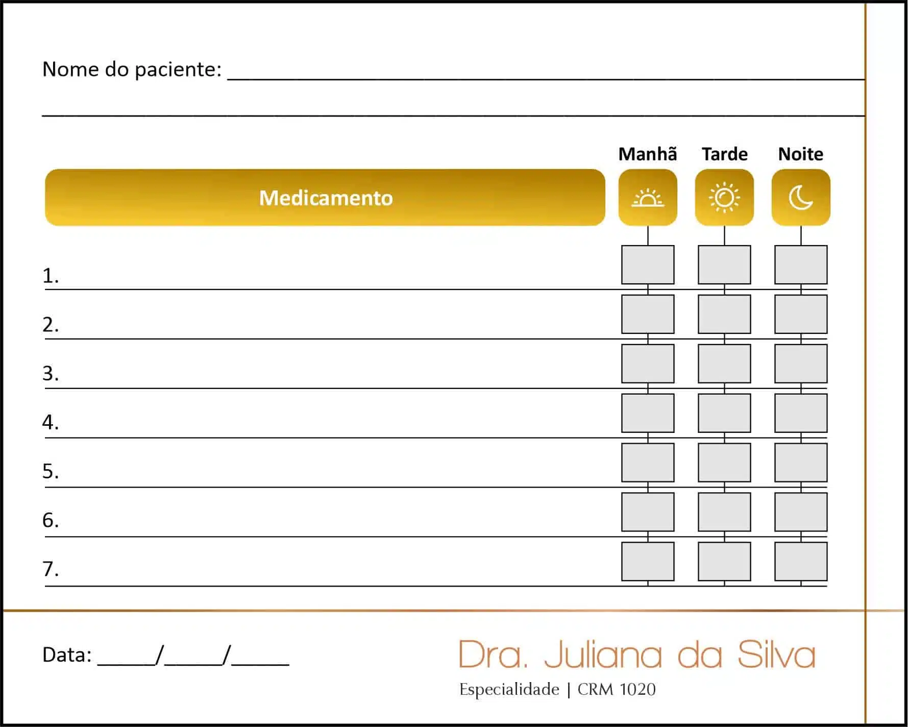Tabela de Medicação Dermatologista Chester