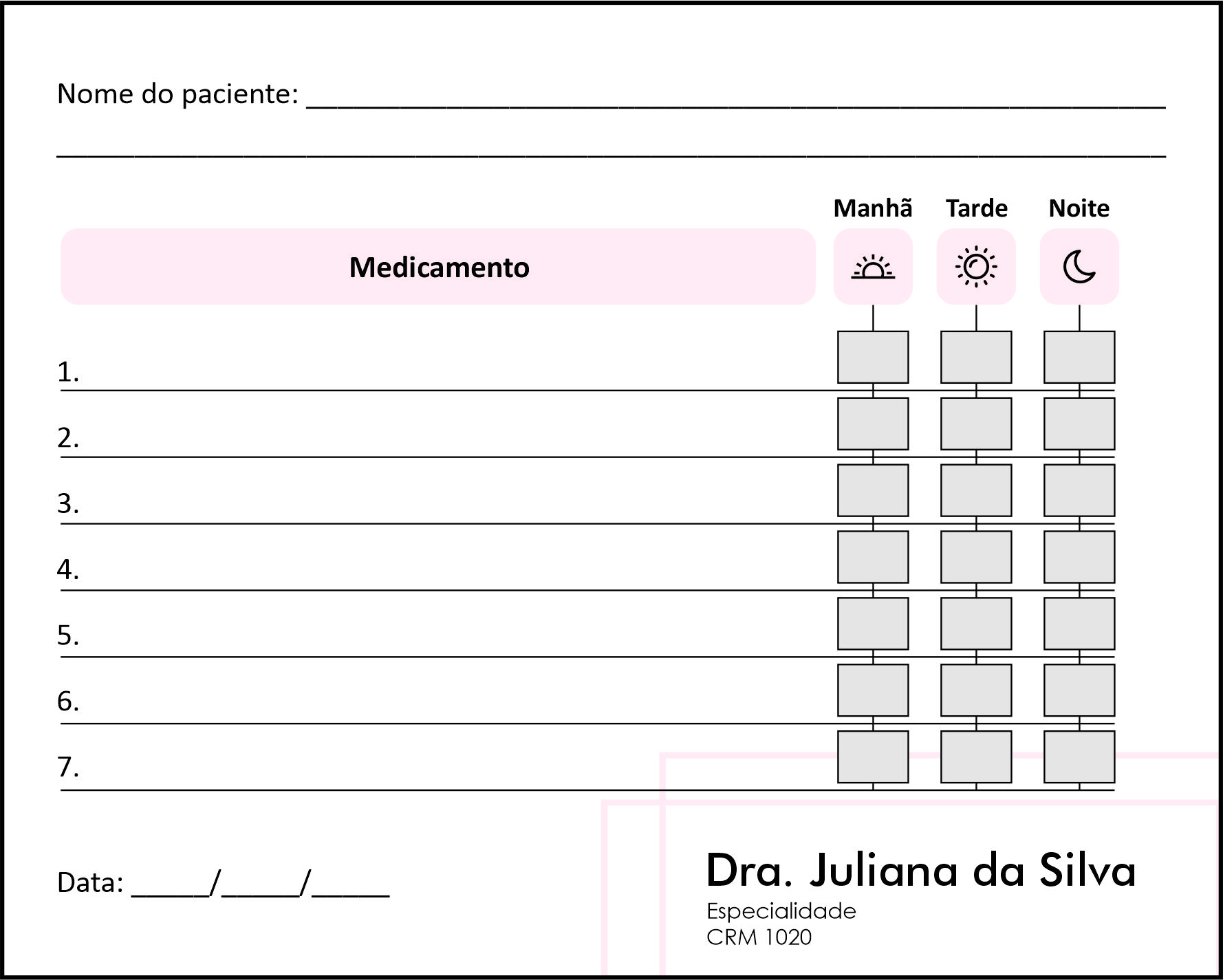 Tabela de Medicação Dermatologista Ripon
