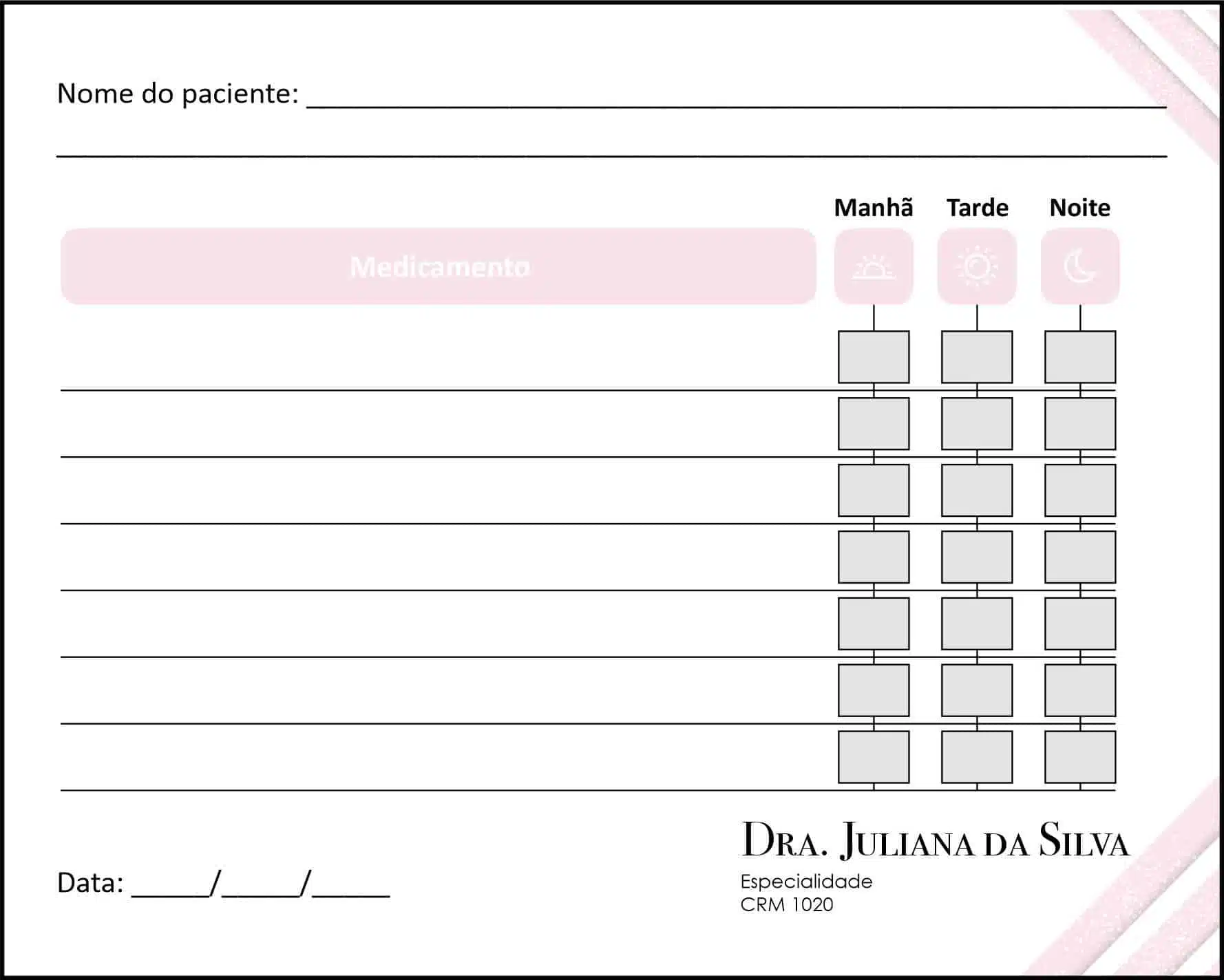 Tabela de Medicação Dermatologista Burford