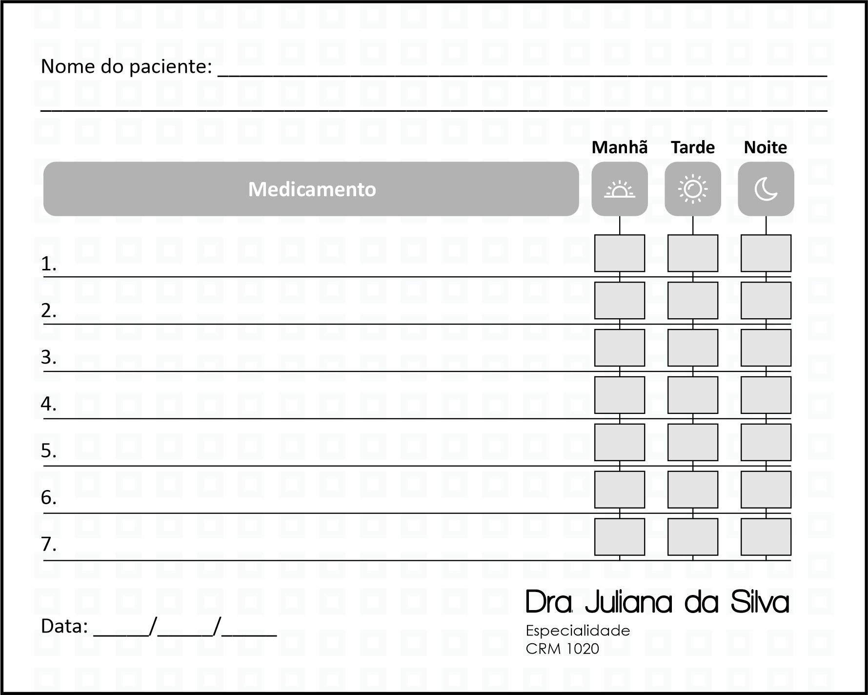 Tabela de Medicação Clínica Geral Heliópolis