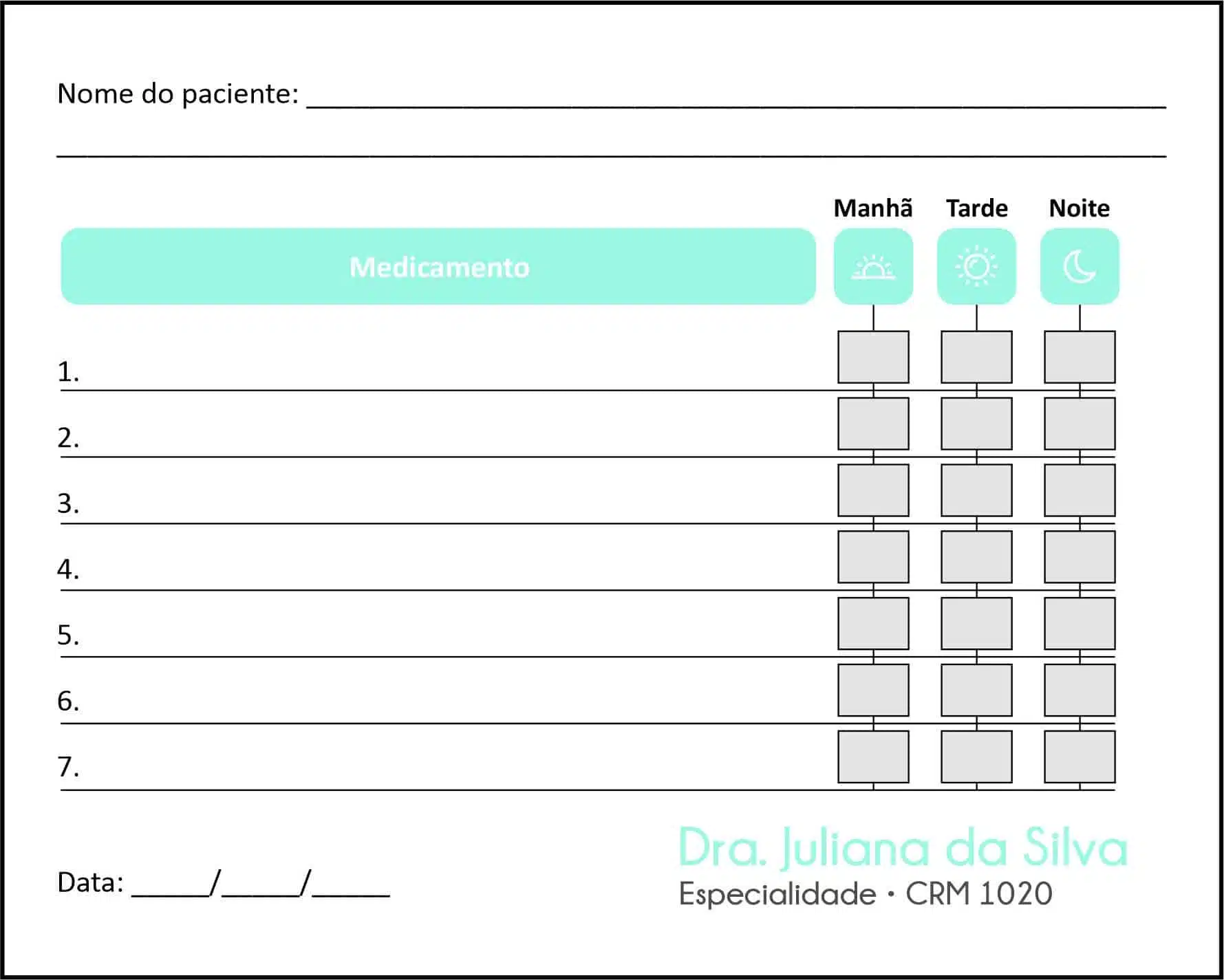 Tabela de Medicação Clínica Geral Suez