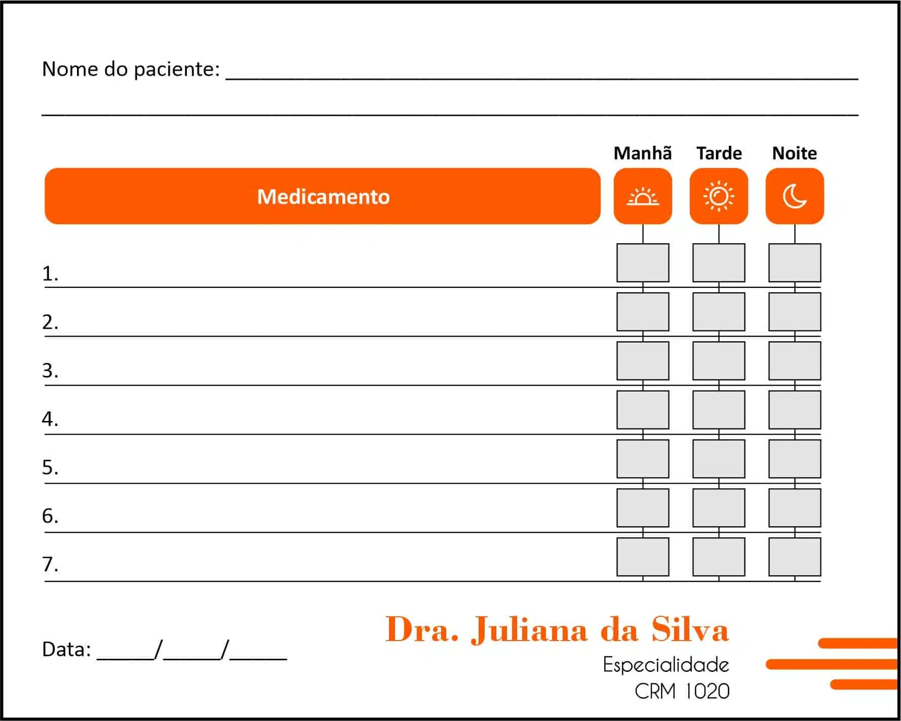 Tabela de Medicação Clínica Geral Guizé