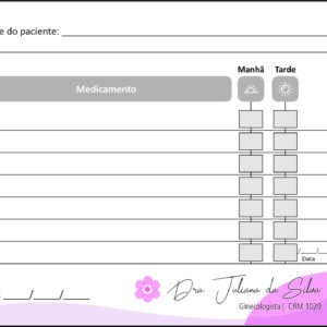 Tabela de Medicação Ginecologia Albuquerque