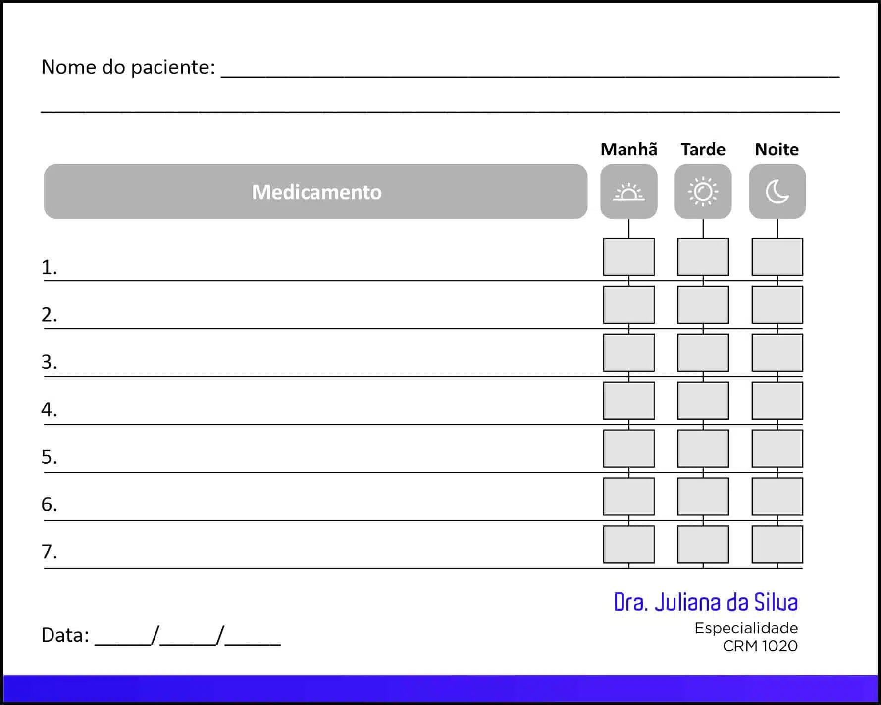 Tabela de Medicação Ortopedia Atenas