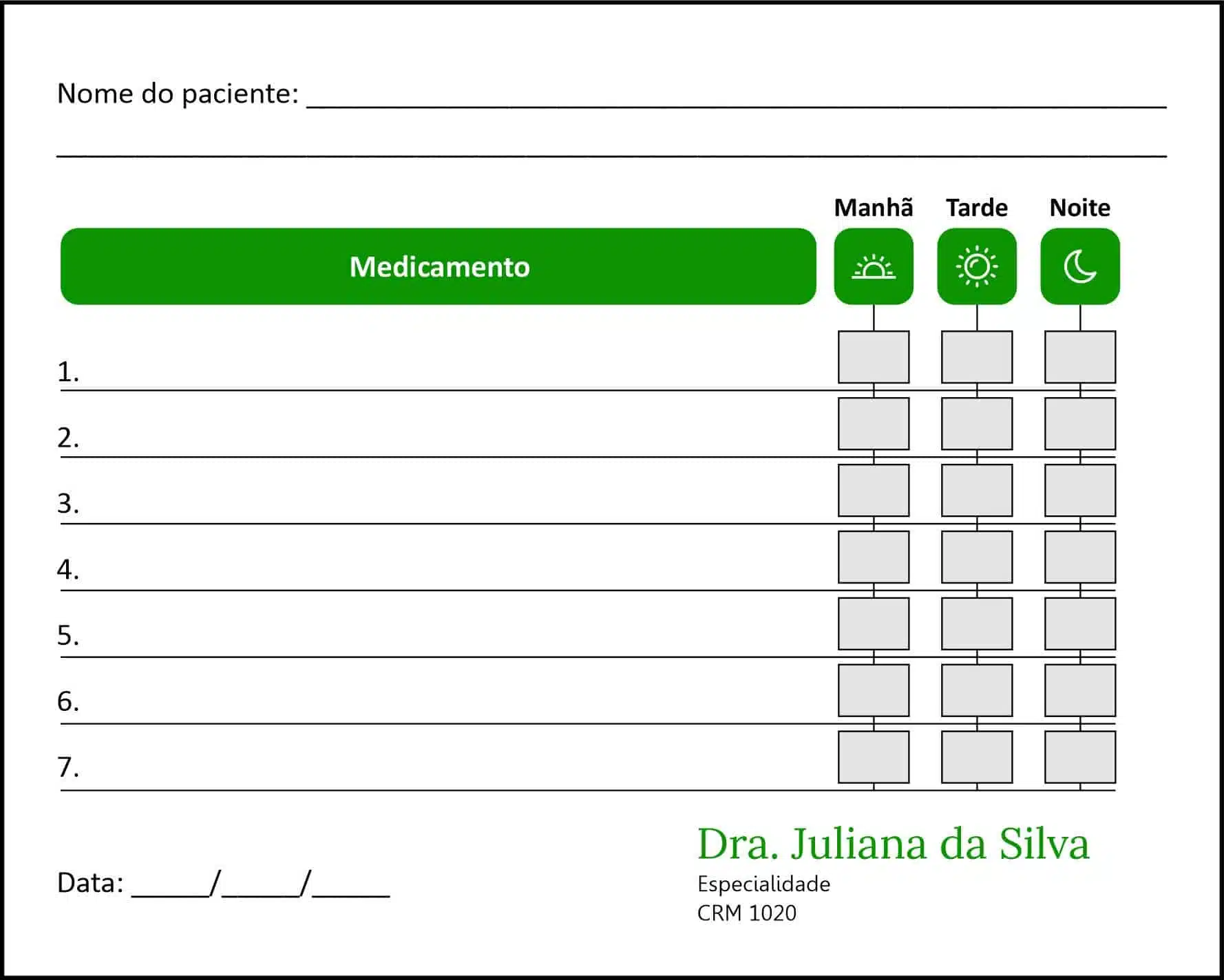 Tabela de Medicação Ortopedia Tessalônica