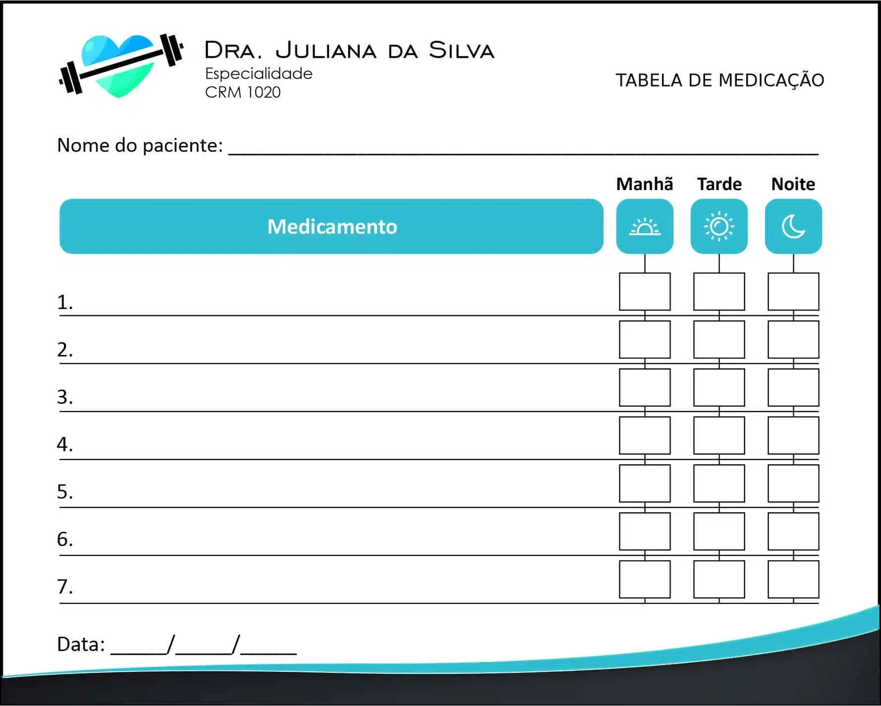 Tabela de Medicação Performance Baja
