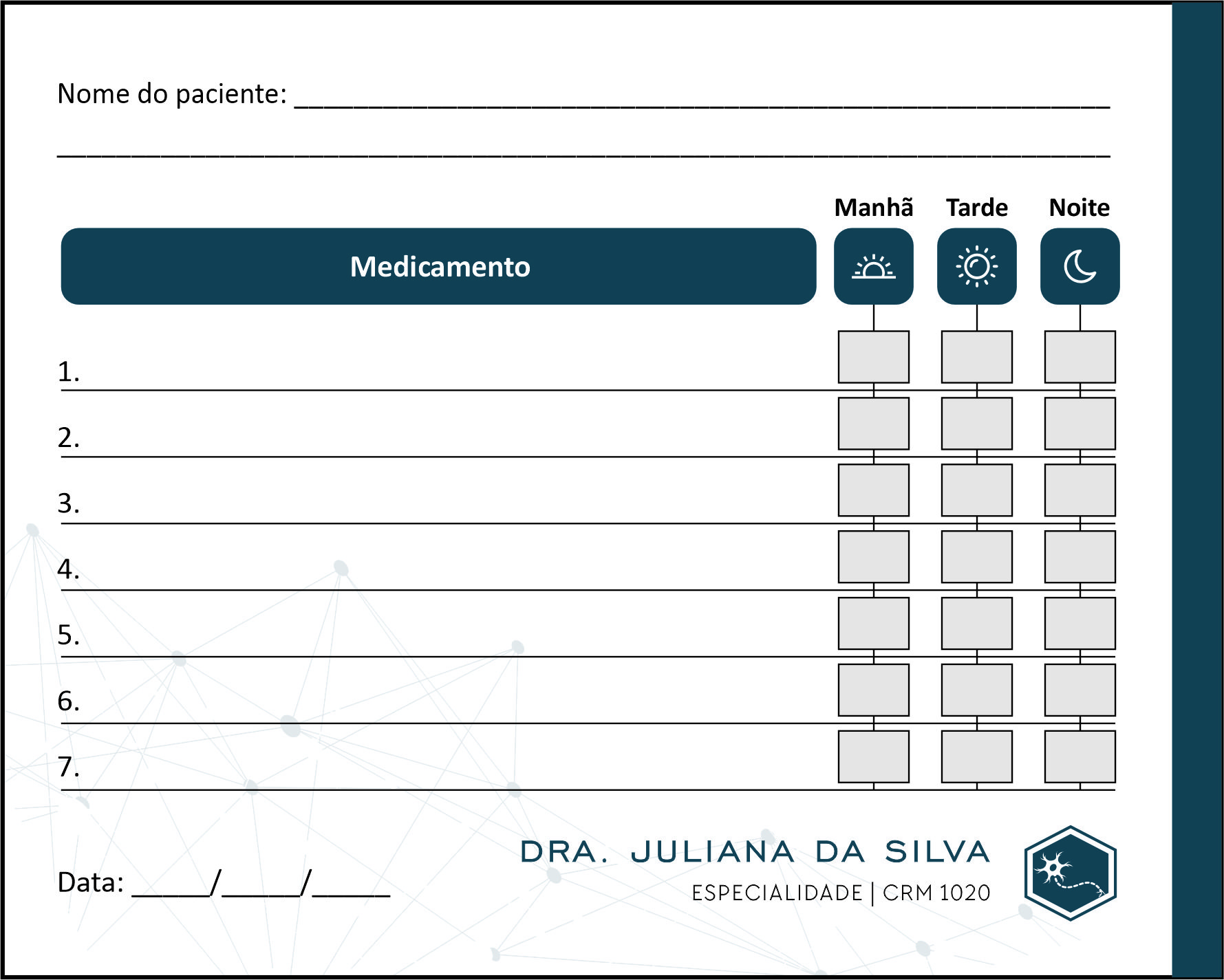 Tabela de Medicação Psiquiatra e Neurologista Palermo