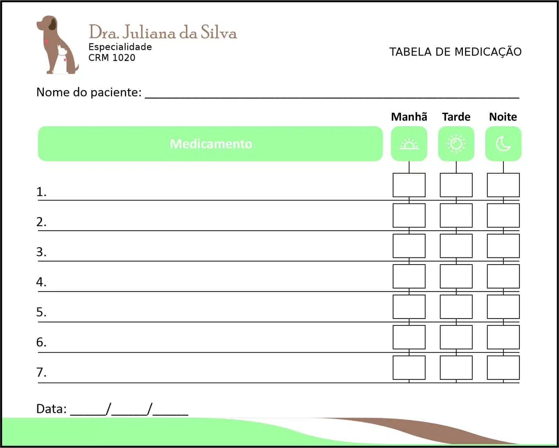 Tabela de Medicação Veterinário Graz