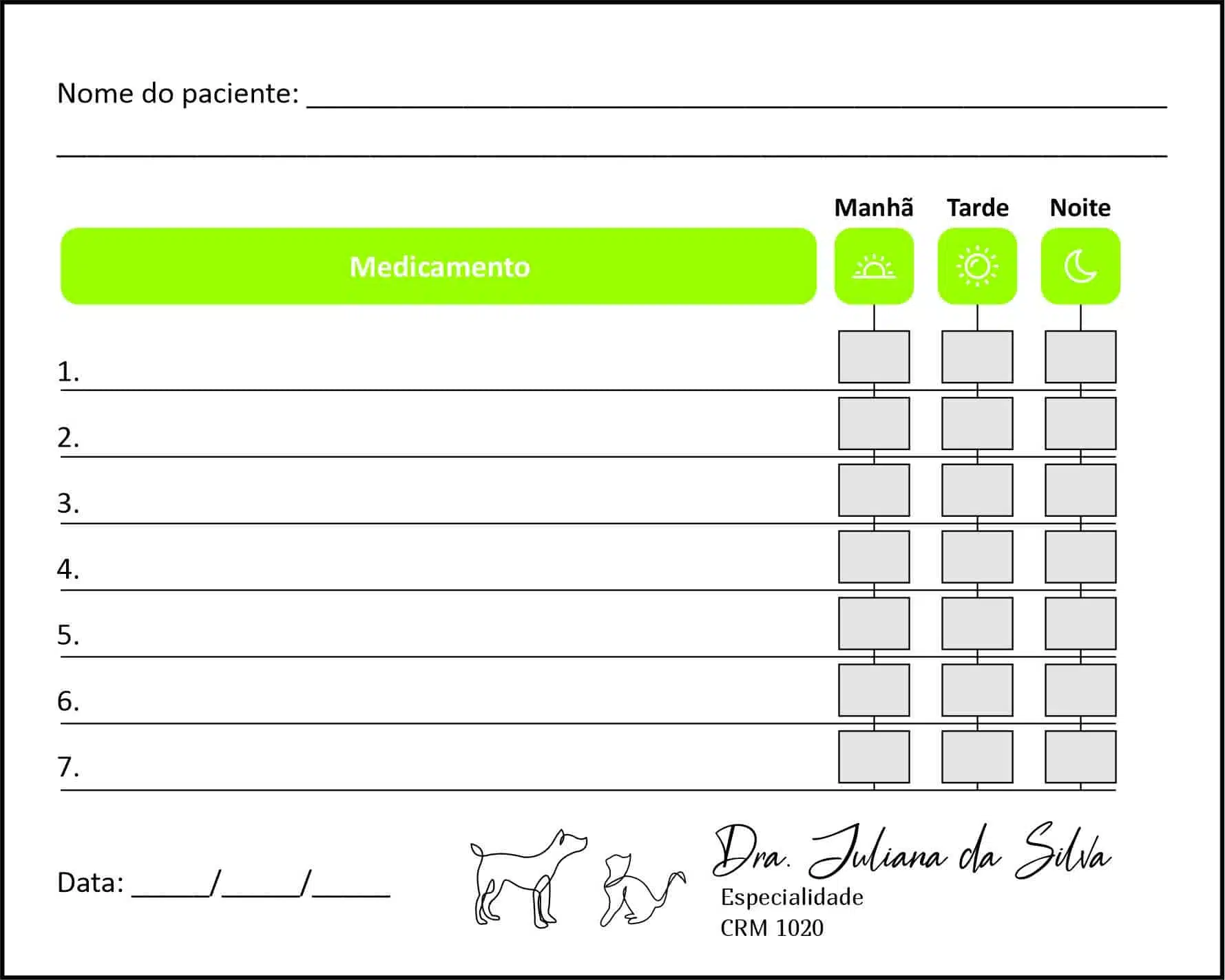 Tabela de Medicação Veterinário Leobens