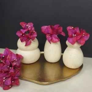 Trio de Vasos Orgânicos em Cerâmica - Imagem 1
