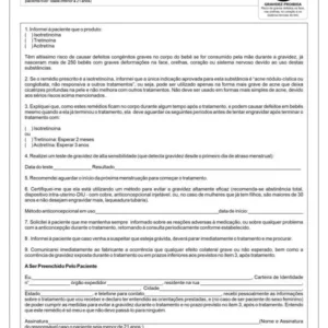 TERMO DE CONHECIMENTOS DE RISCO PÓS-INFORMAÇÃO PARA PACIETES DO SEXO FEMININO MENORES DE 55 ANOS DE IDADE (preenchido e assinado pelo médico e pelo paciente maior de 21 anos de idade ou pelo responsável quando o paciente tiver idade inferior a 21 anos) - Imagem 1