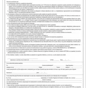 TERMO DE RESPONSABILIDADE DO PRESCRITOR PARA USO DO MEDICAMENTO CONTENDO A SUBSTÂNCIA SIBUTRAMINA - Imagem 1