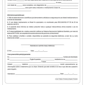 TERMO DE RESPONSABILIDADE DO PRESCRITOR PARA USO DE MEDICAMENTO CONTENDO AS SUBSTÂNCIAS ANFEPRAMONA, FEMPROPOREX, MAZINDOL - Imagem 1