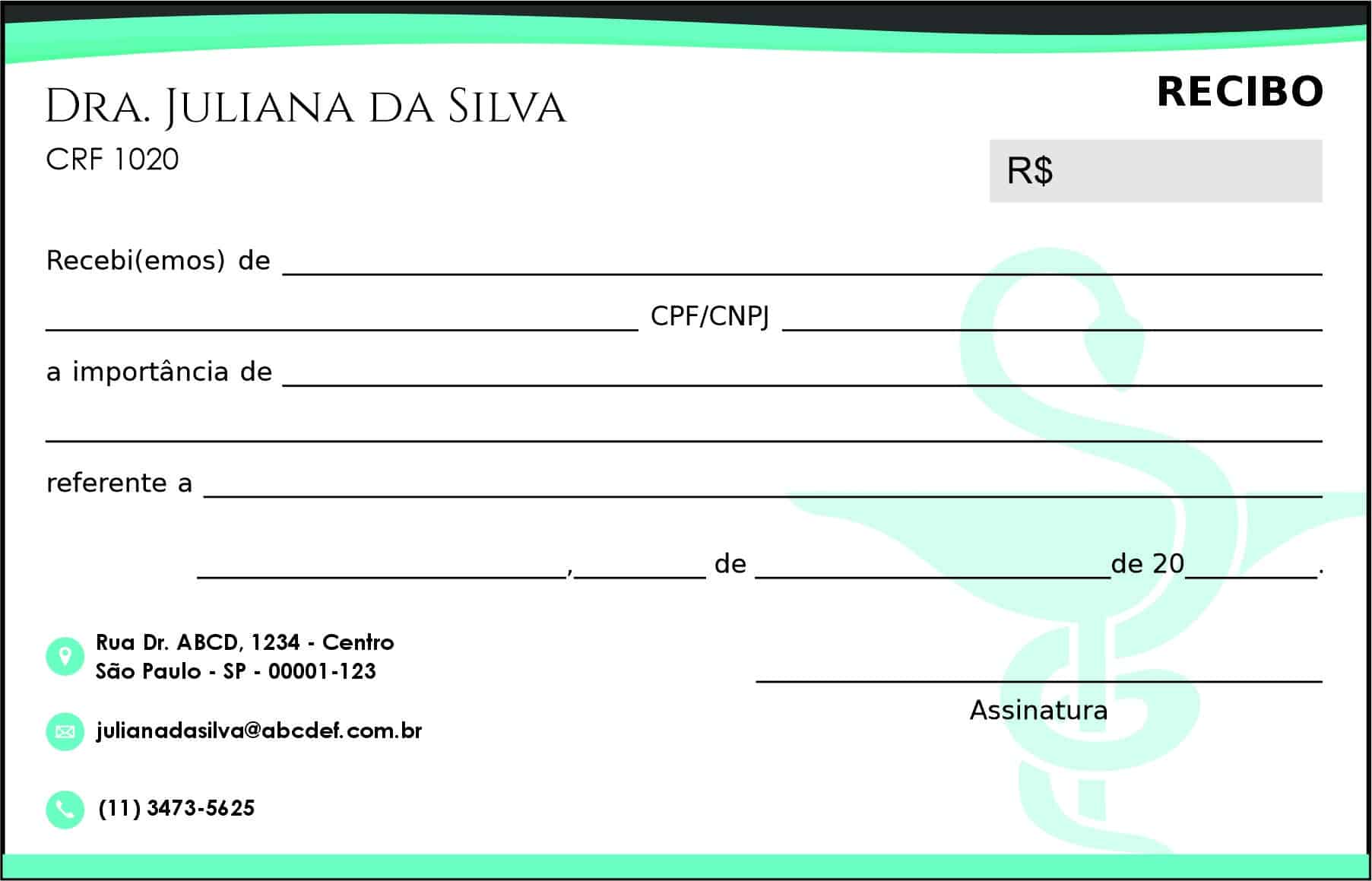 Recibo em 2 vias Farmácia Madrid