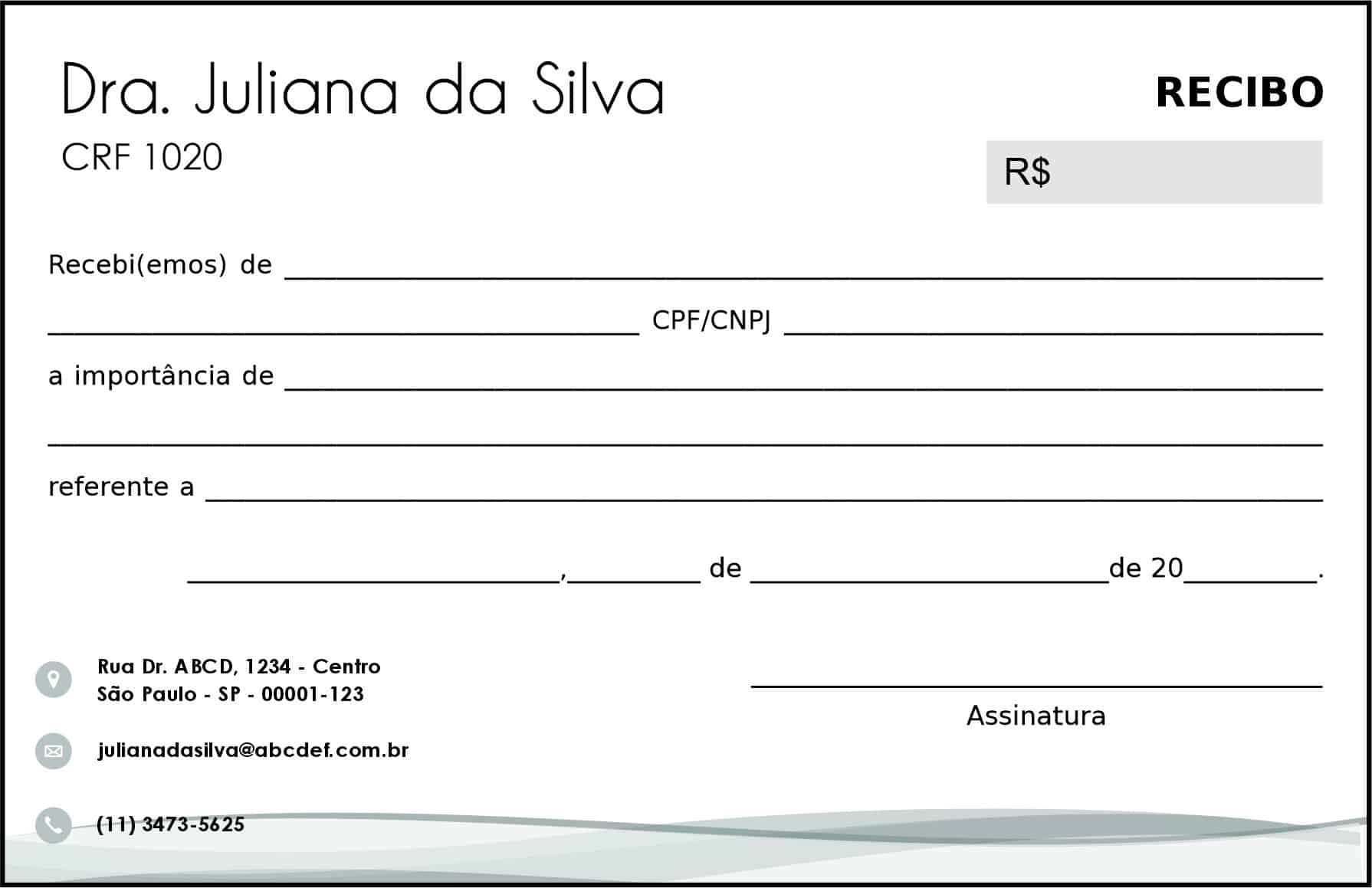 Recibo em 2 vias Farmácia Glasgow