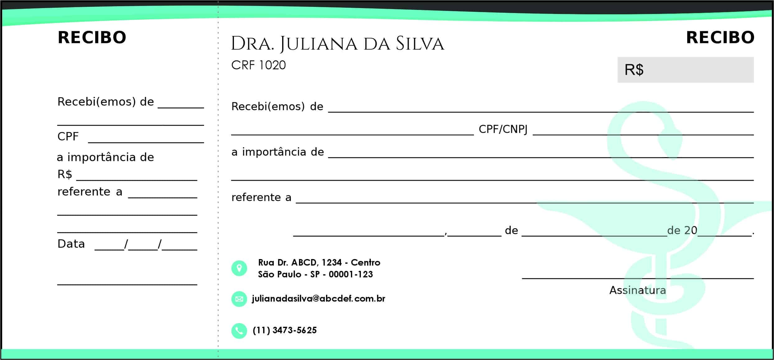 Recibo com Canhoto Farmácia West