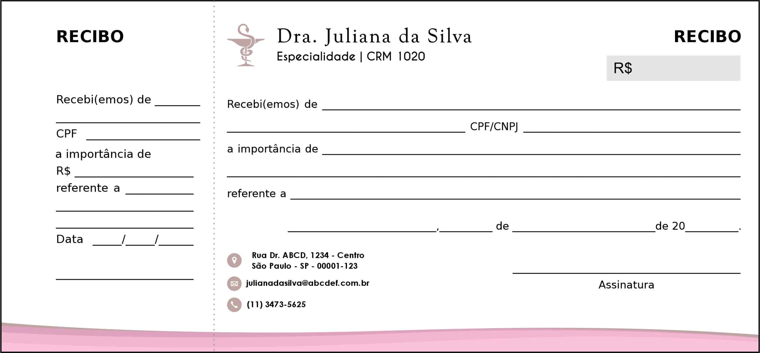 Recibo com Canhoto Farmácia North