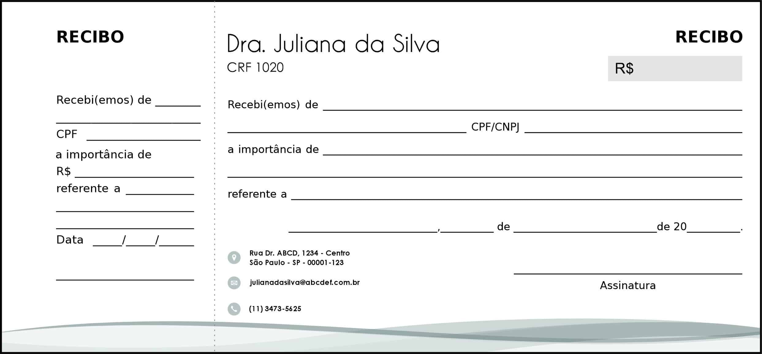 Recibo com Canhoto Farmácia Glasgow
