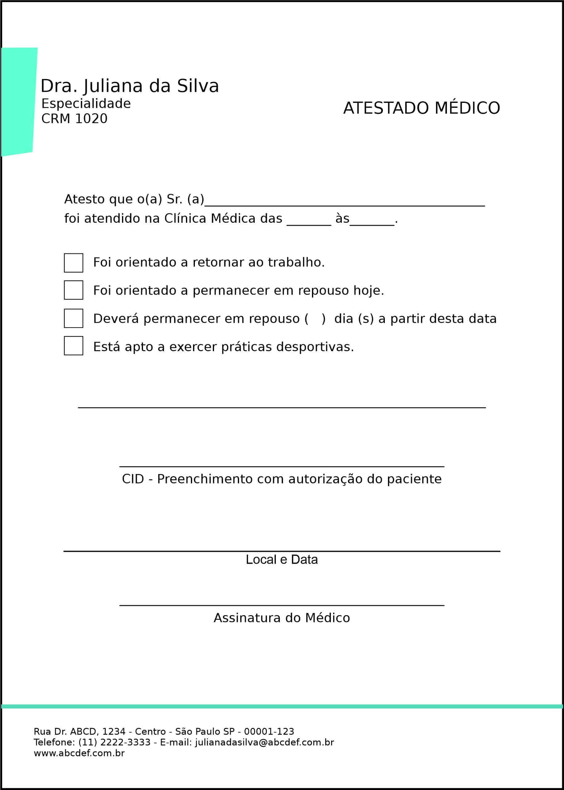 Atestado Clínica Geral Esna