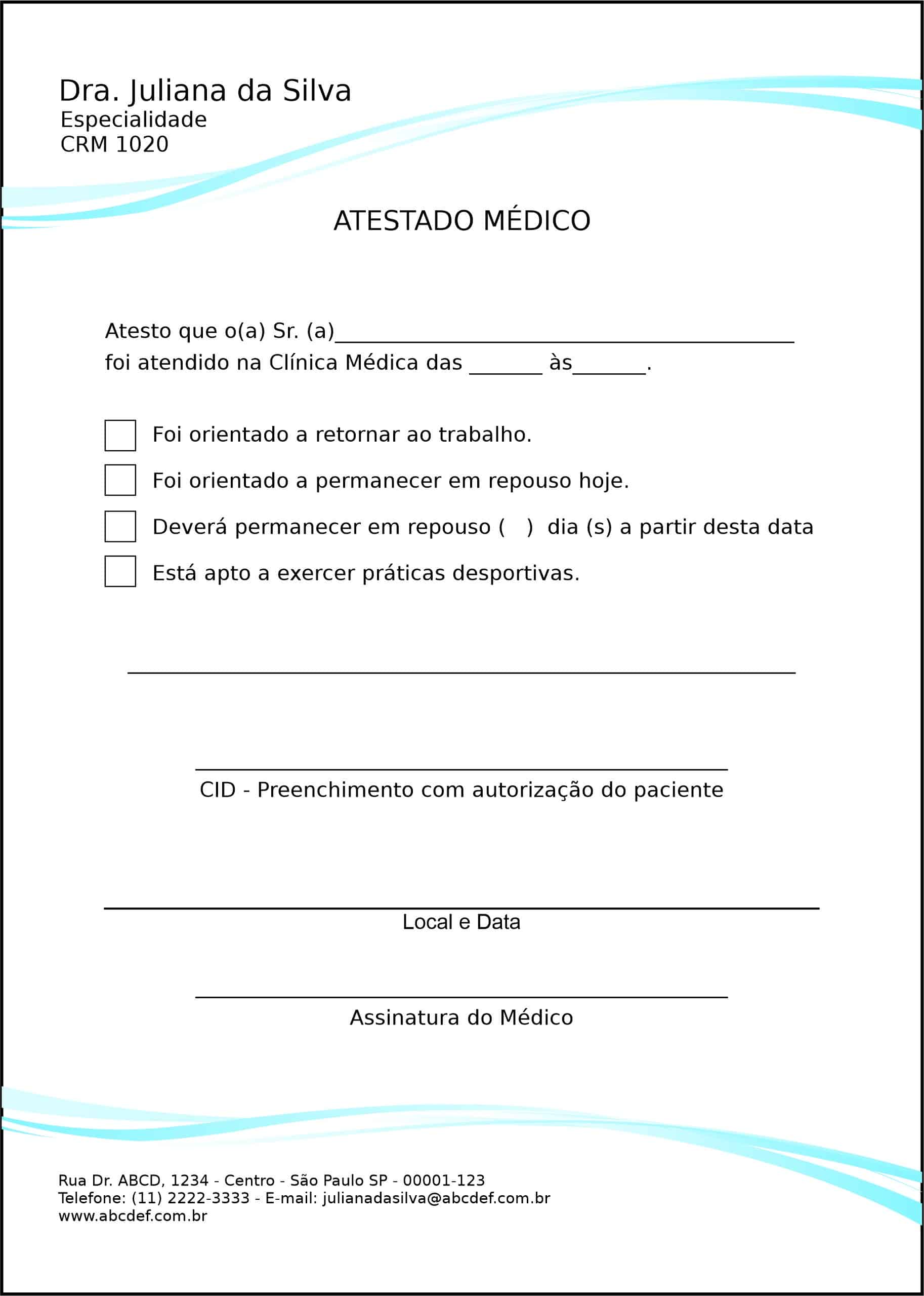 Atestado Clínica Geral Berenice