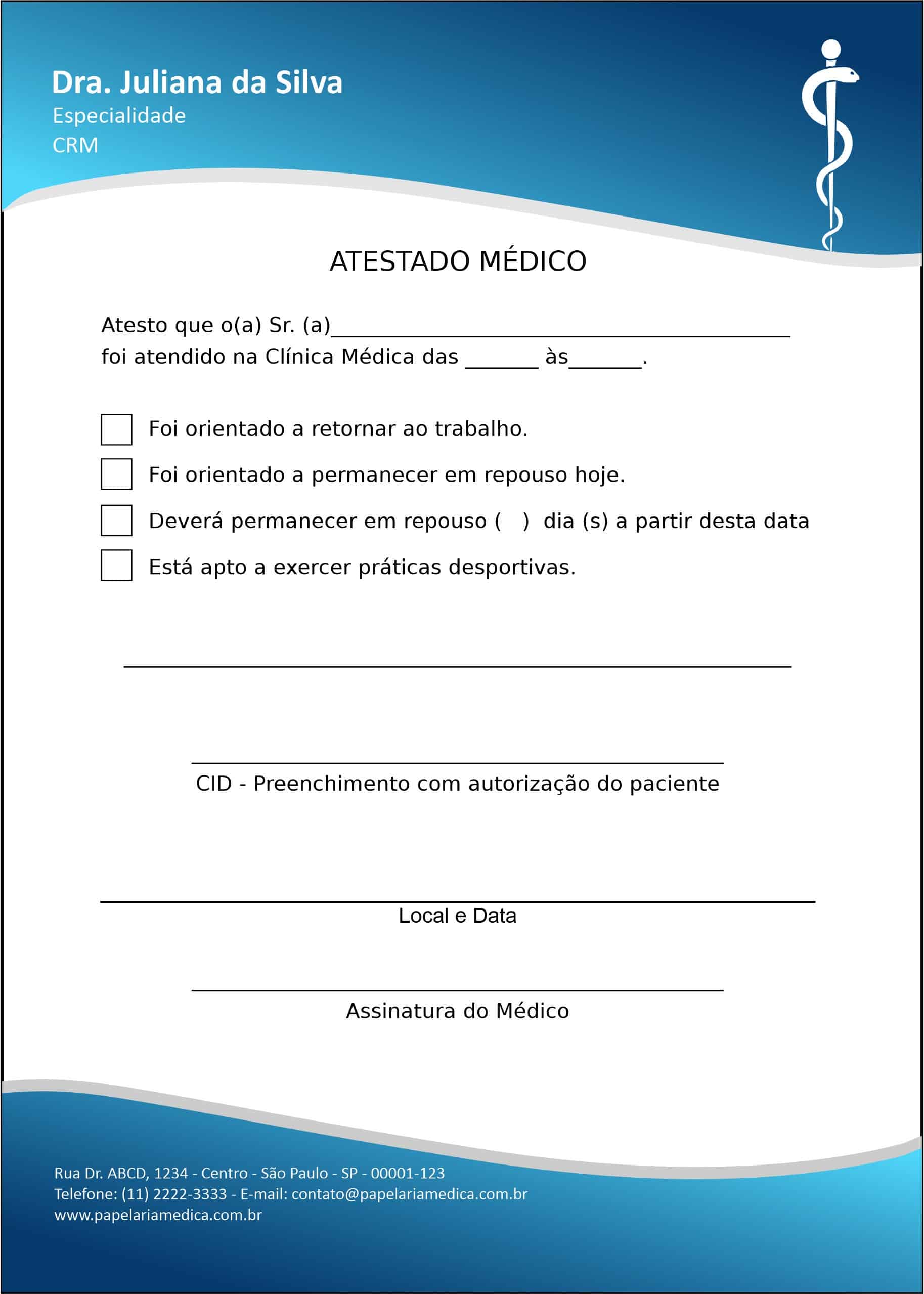 Atestado Clínica Geral Hurghada