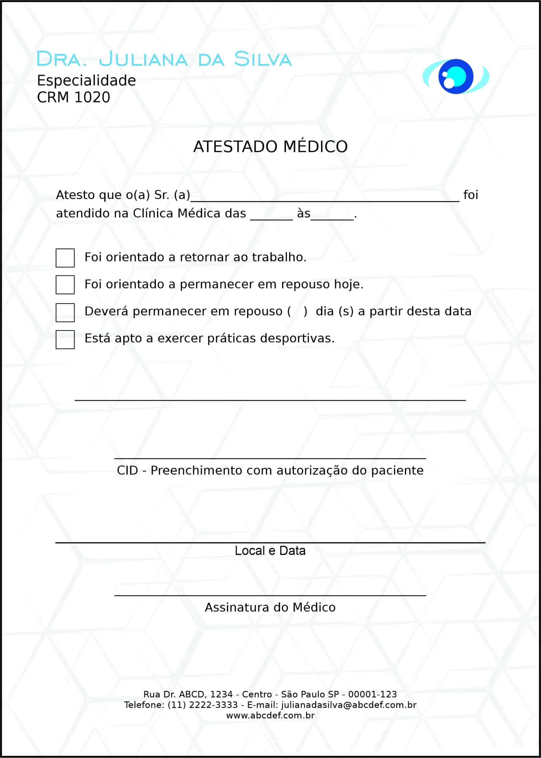 Atestado Oftalmologia Helsingborg