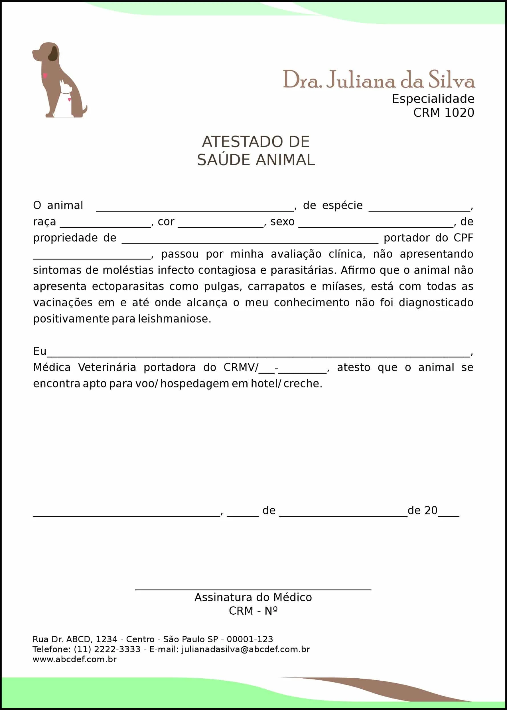 Atestado Veterinário Graz