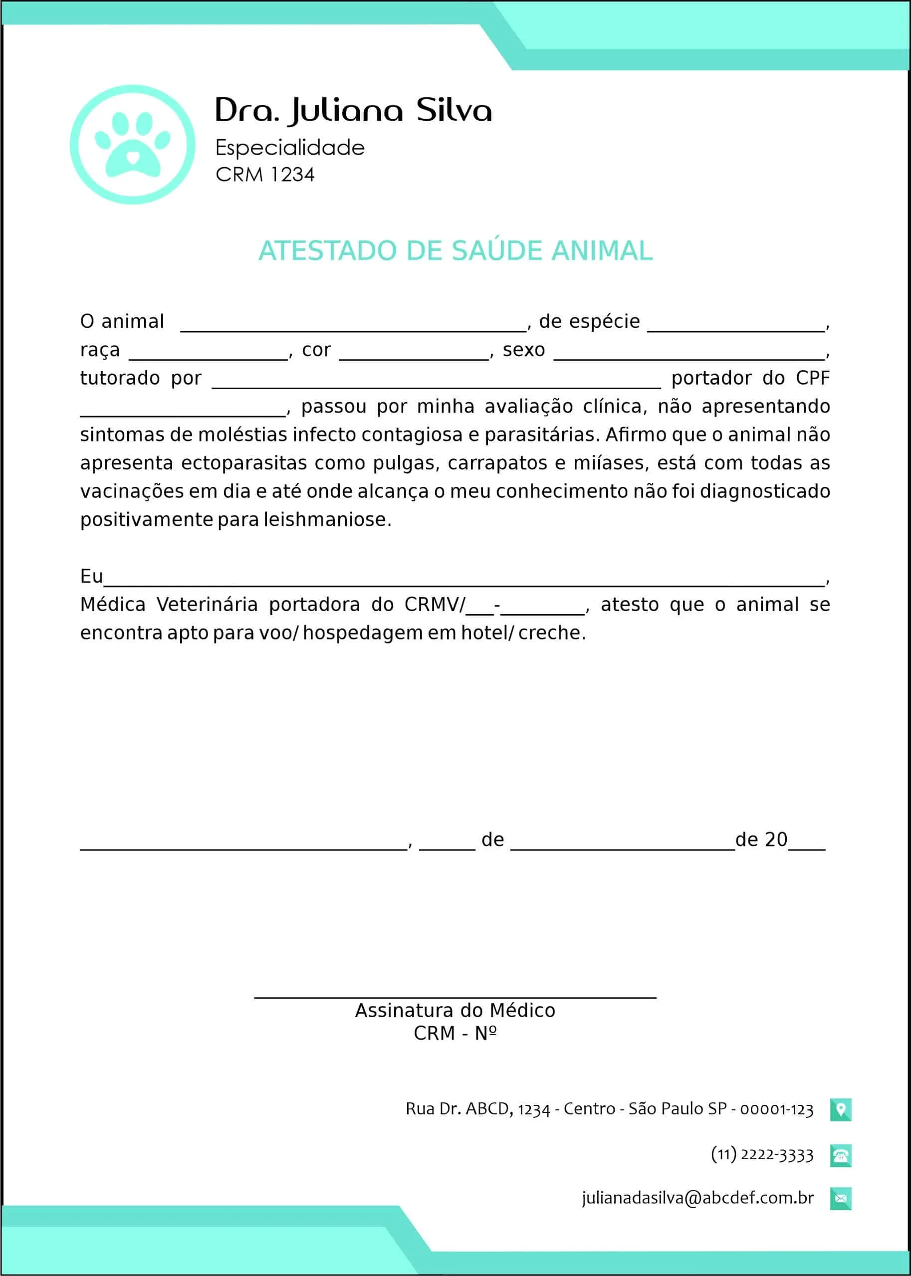 Atestado Veterinário Traun