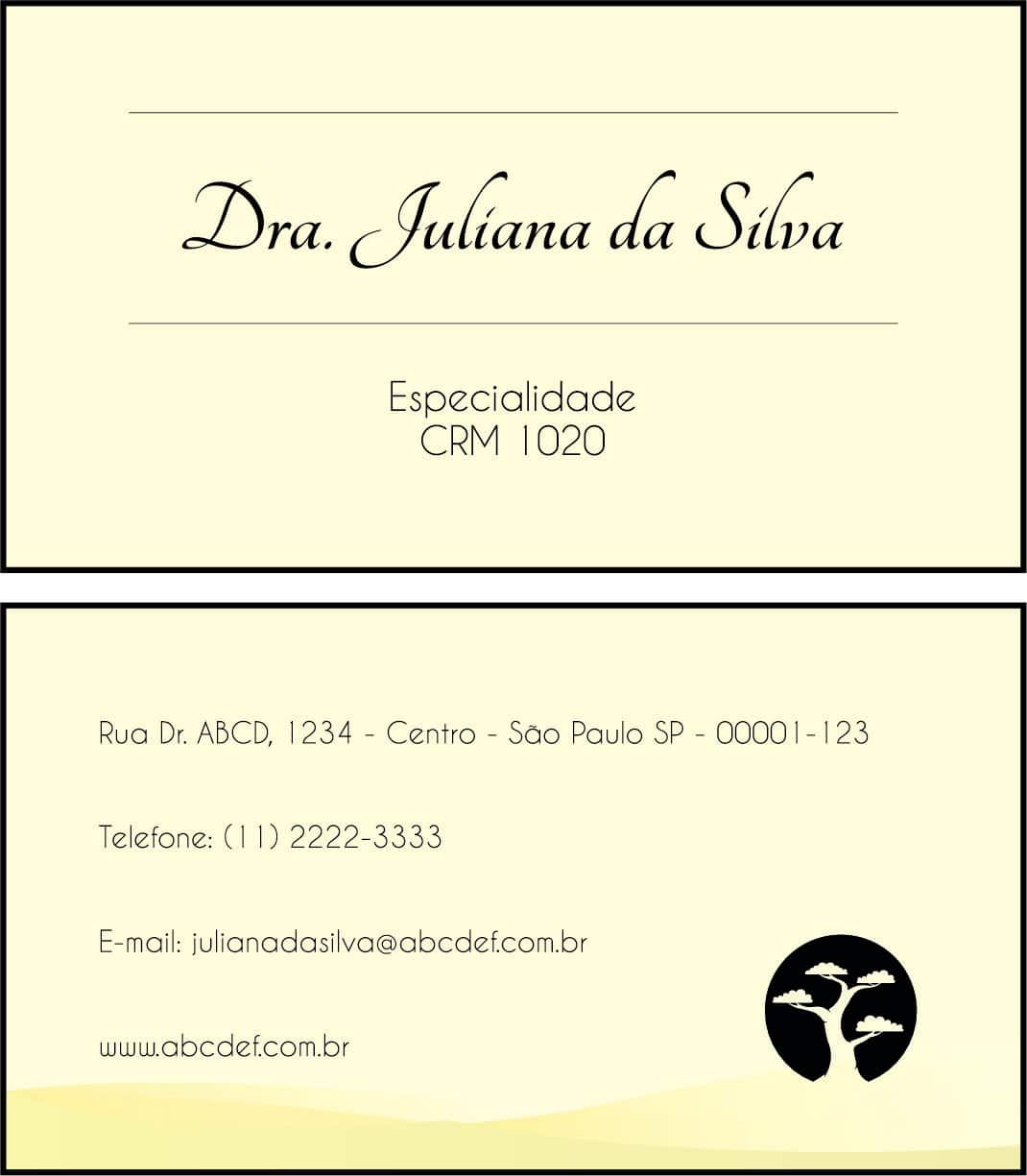 Cartão de Visitas Geriatria Teerã