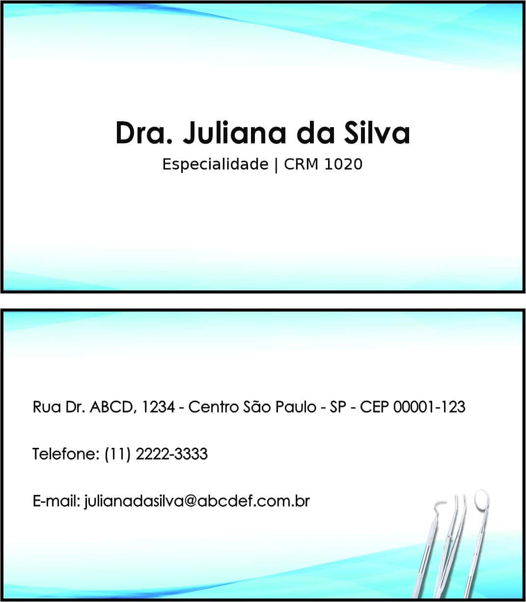 Cartão de Visitas Odontologia Versalhes