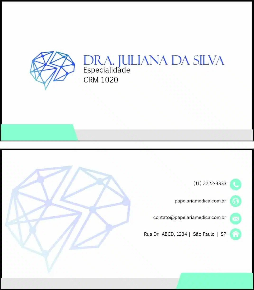 Cartão de Visitas Psiquiatra e Neurologista Leeds