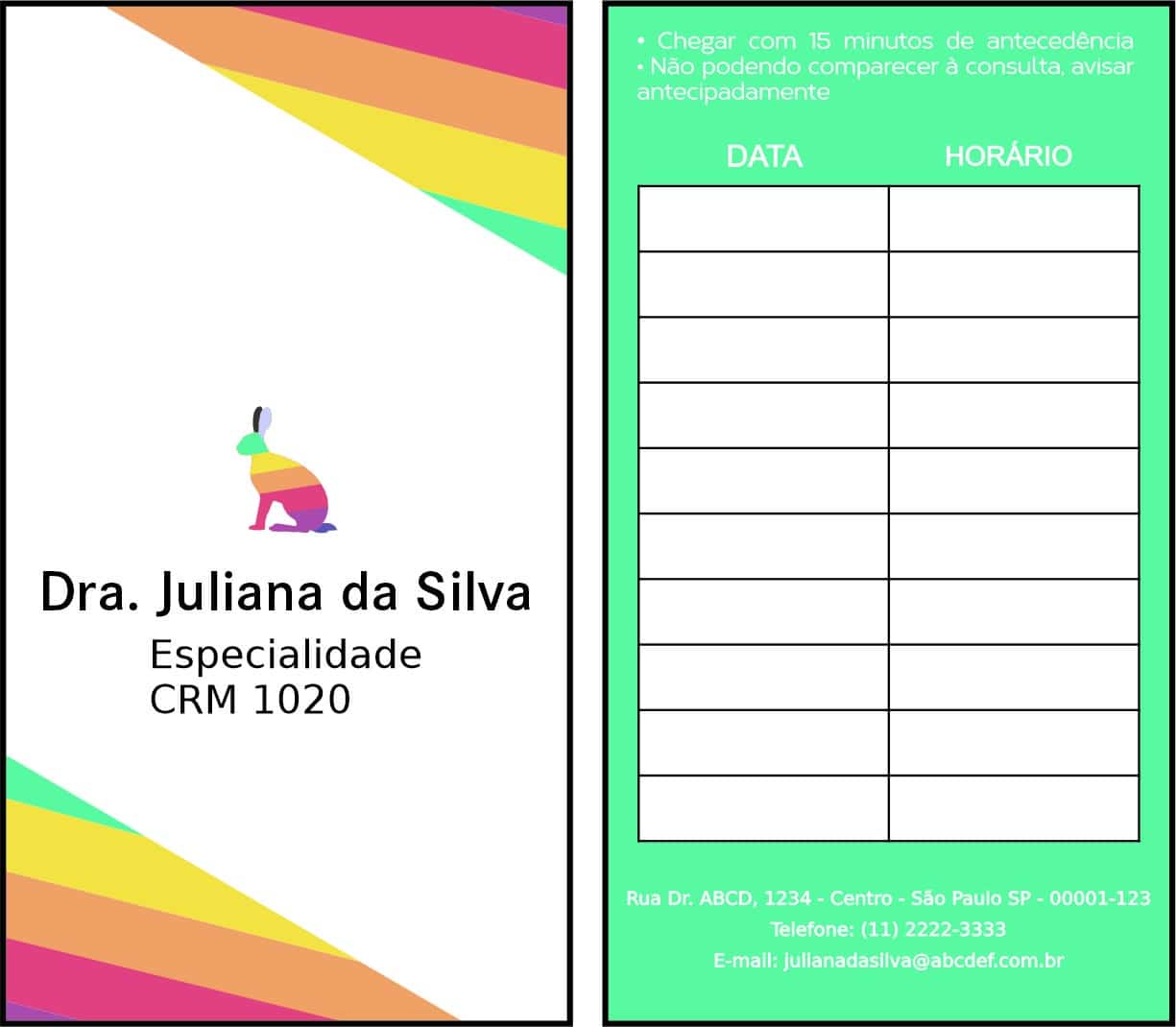 Cartão de Agendamento Veterinário Viena