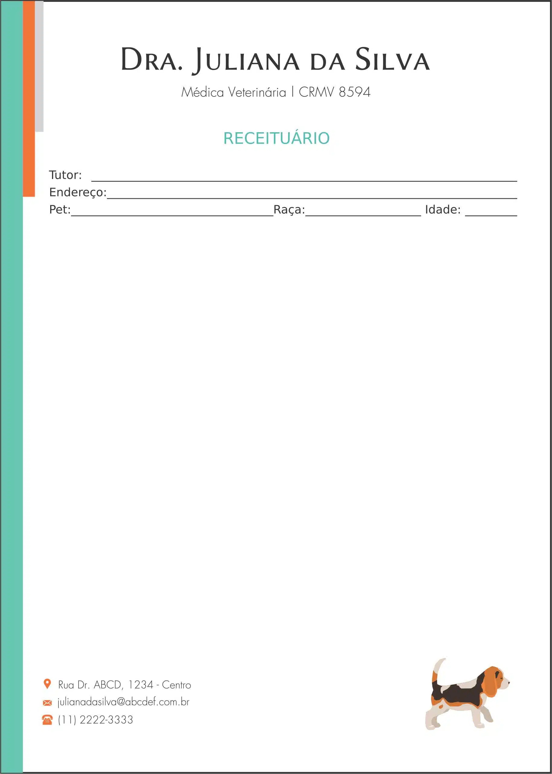 Receituário A4 Veterinária Bludenz