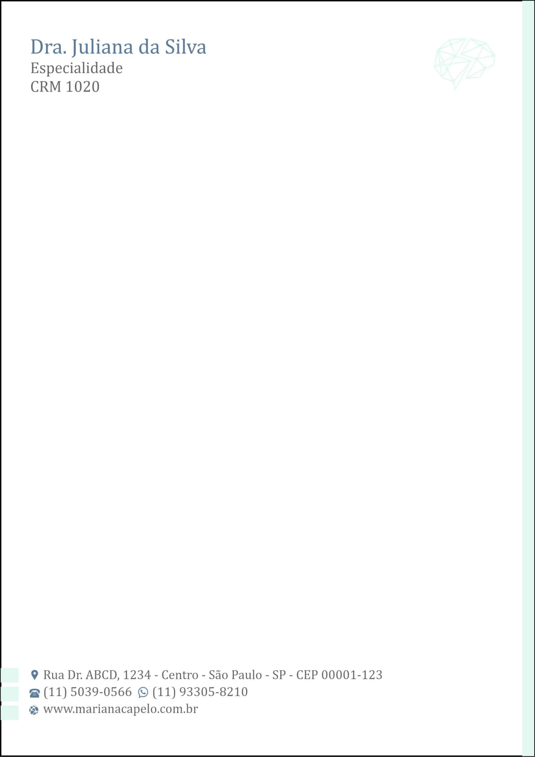 Receituário A4 Psiquiatra e Neurologista Genoa