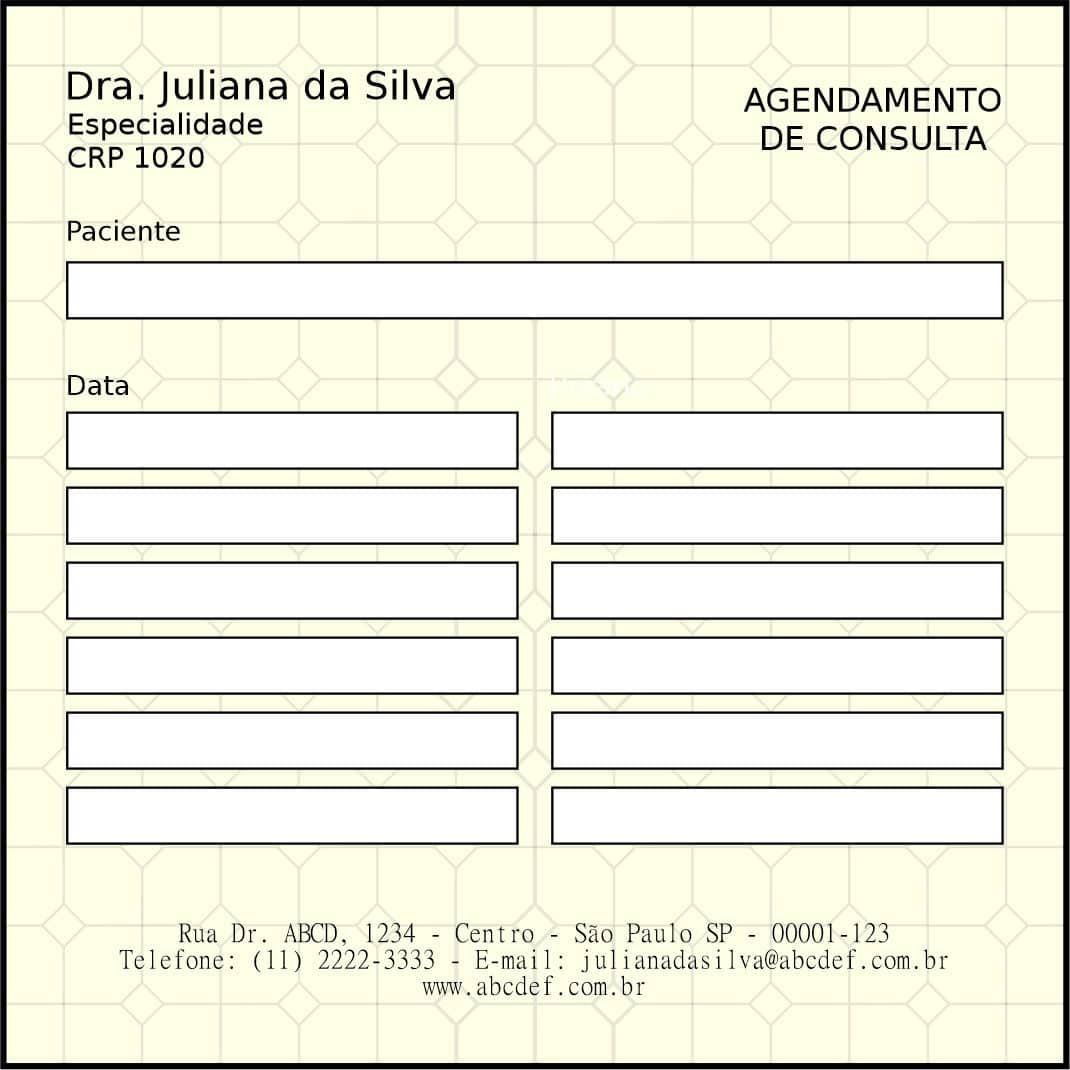 Bloco de Agendamento de Consulta Psicológico Munique