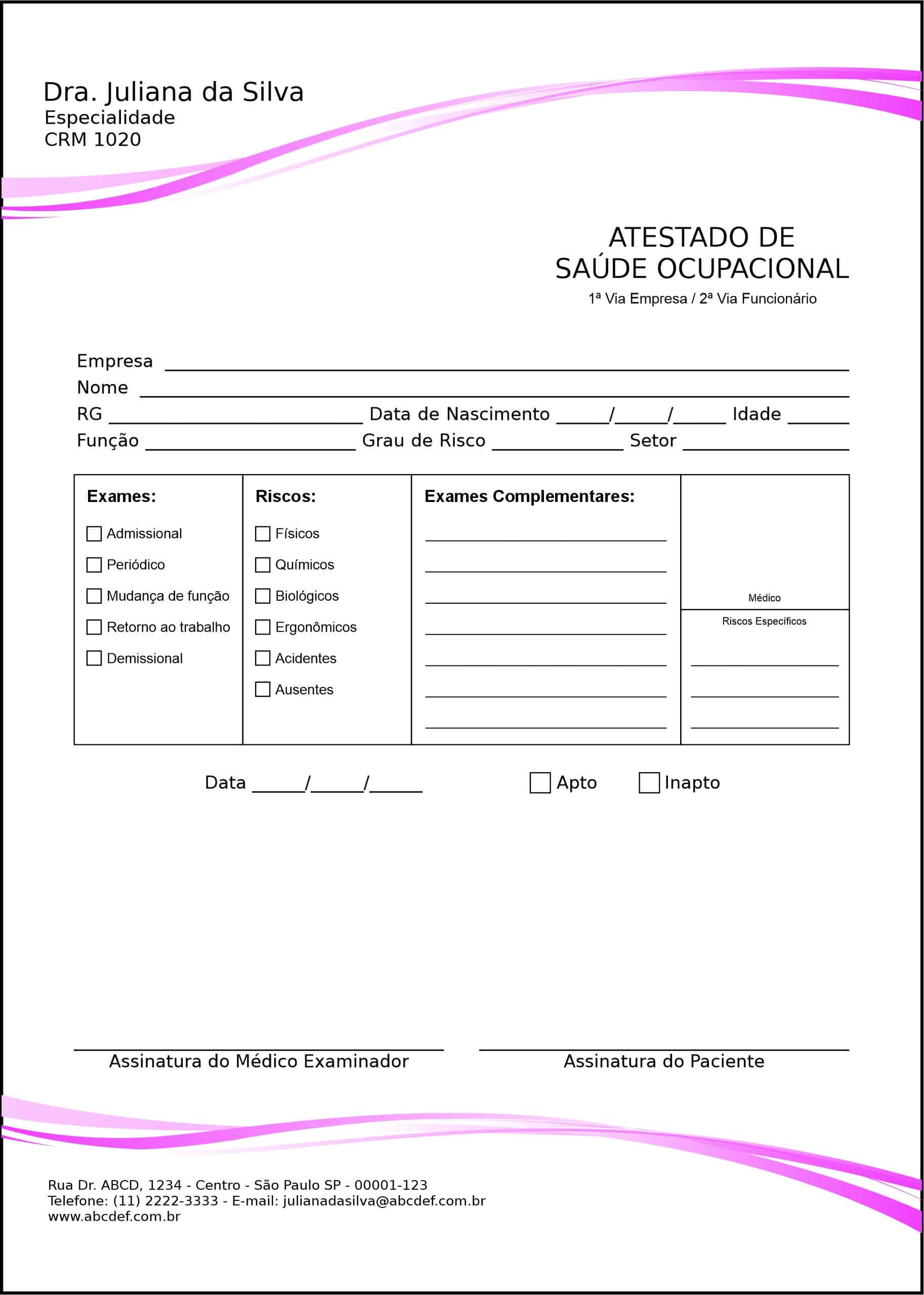 Atestado de Saúde Ocupacional (ASO) Ondas II