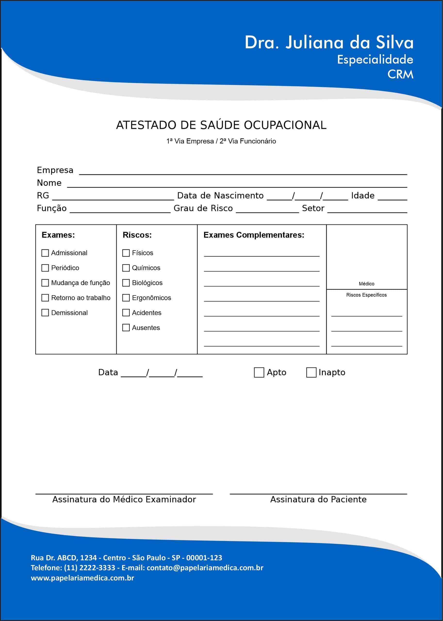 Atestado de Saúde Ocupacional (ASO)  New Wave