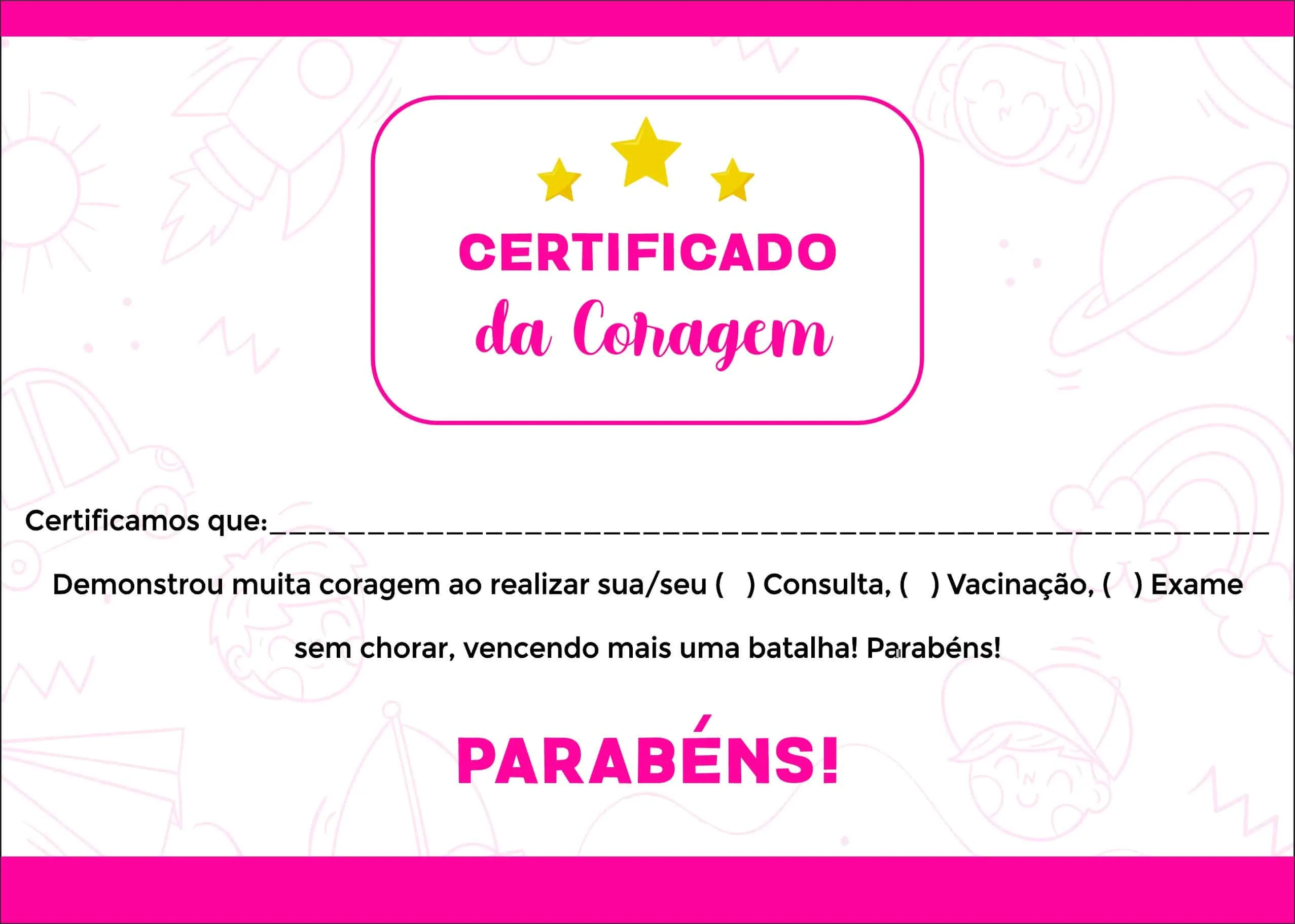 Certificado da Coragem  Pediatra Lublin