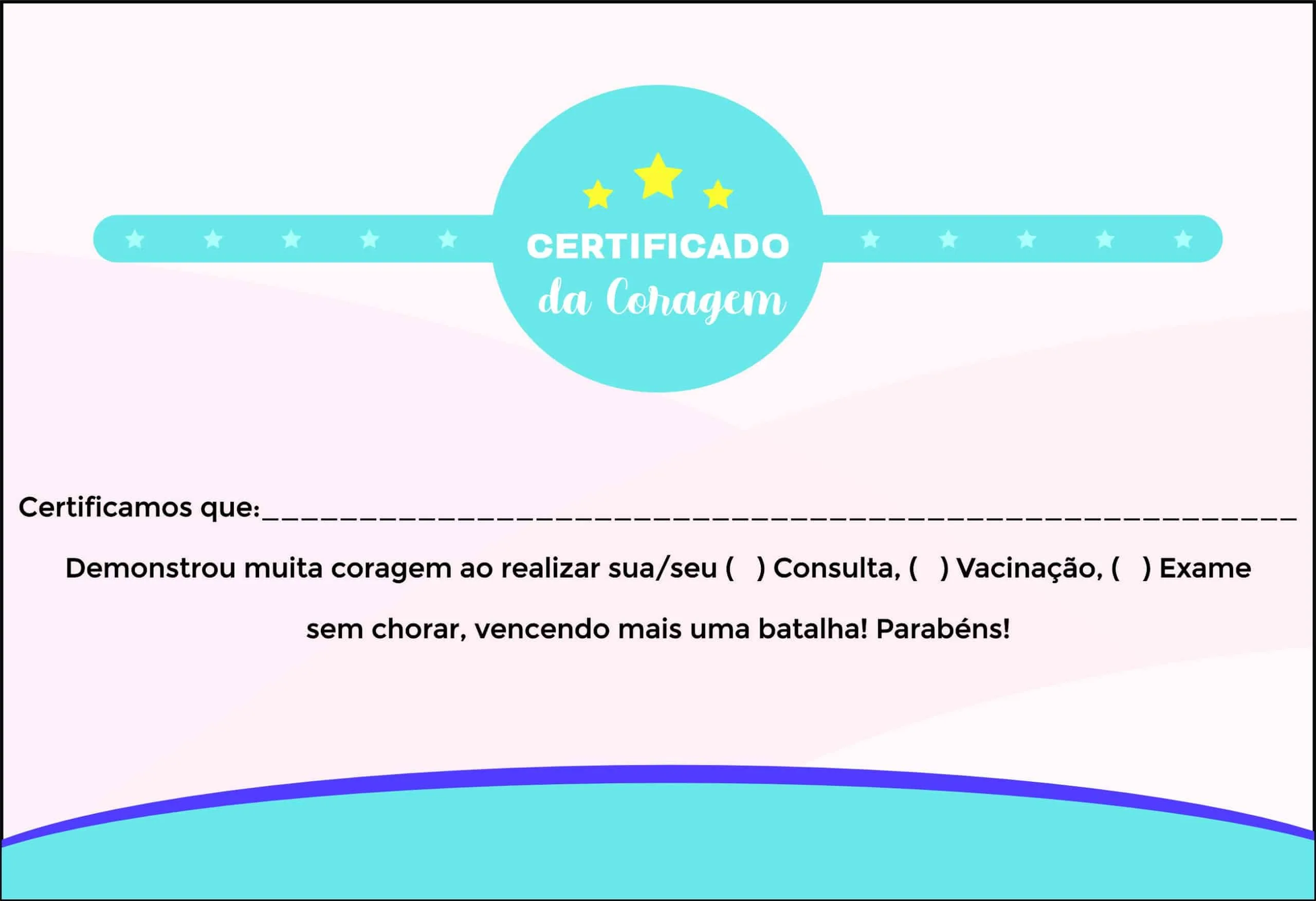 Certificado da Coragem  Pediatra Tricidade