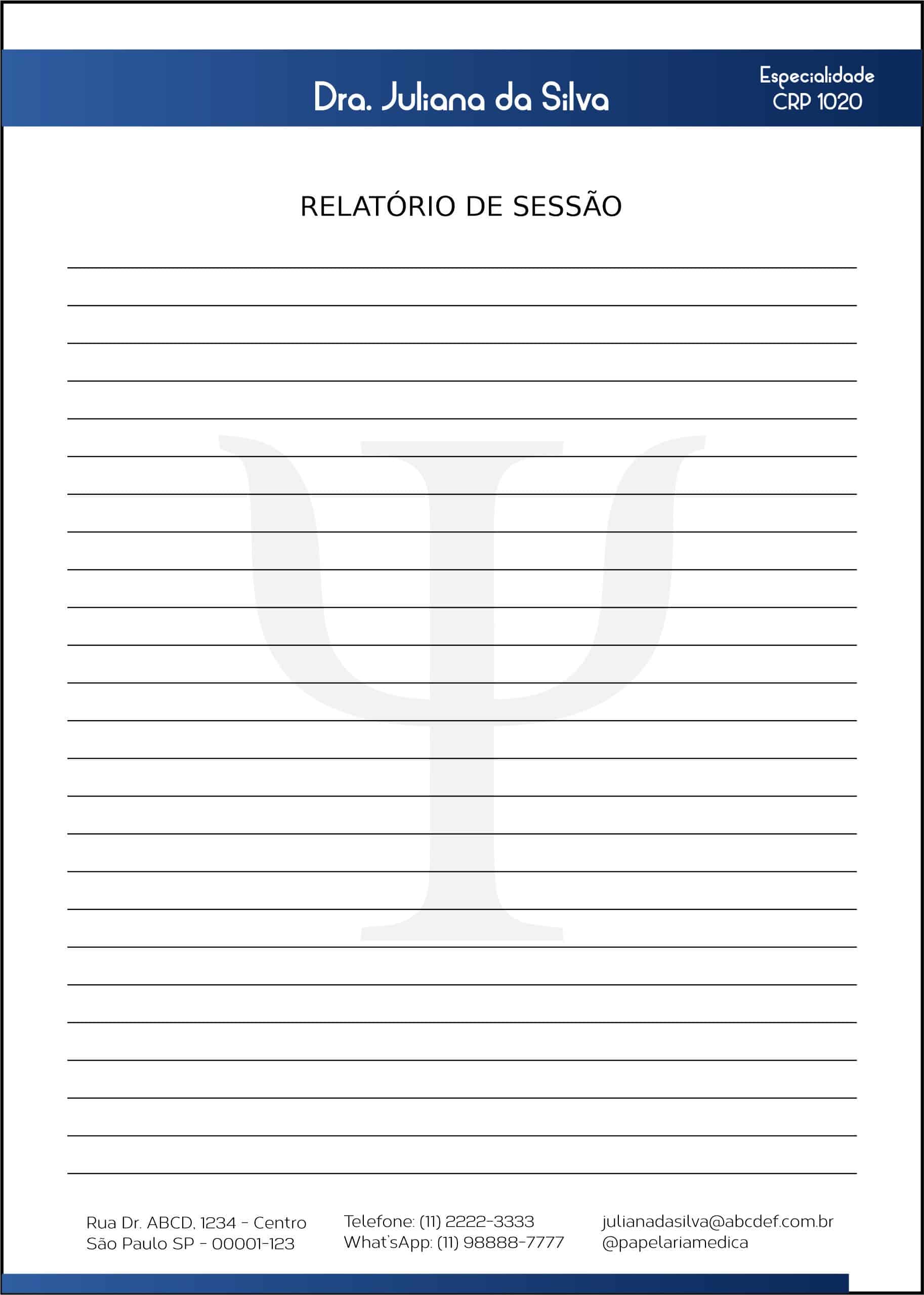 Relatório de Sessão Psicologia Berlim