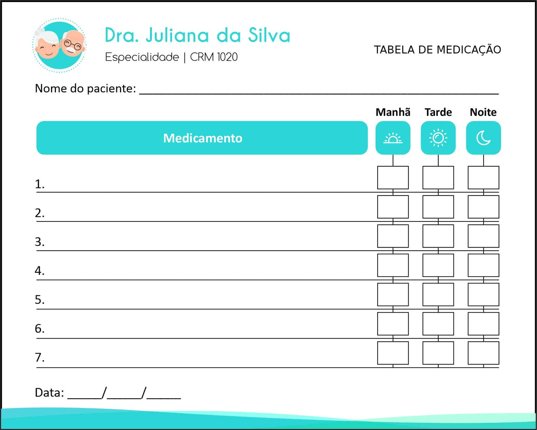 Tabela de Medicação Geriatria Sari