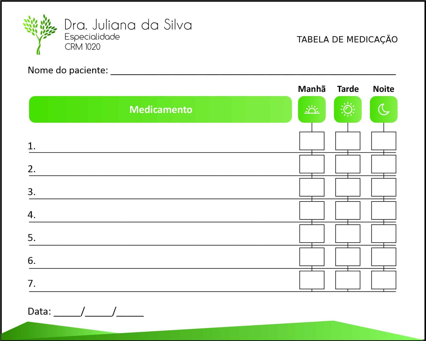 Tabela de Medicação Geriatria Amol