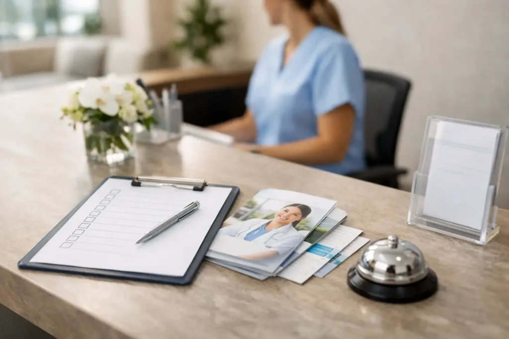 Checklist de impressos para recepção clínica